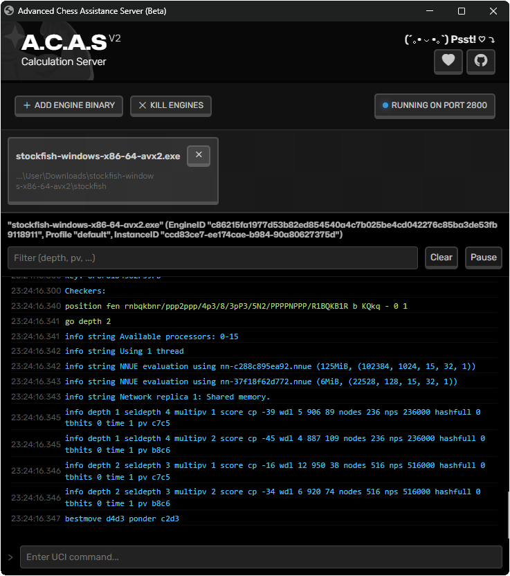 A.C.A.S Server GUI